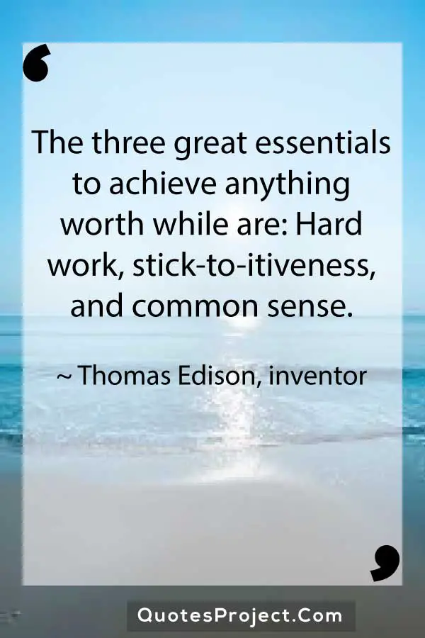 hard word quotes Thomas Edison inventor