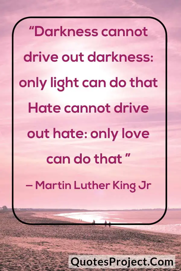 “Darkness cannot drive out darkness: only light can do that Hate cannot drive out hate: only love can do that ” — Martin Luther King Jr
attitude quotes by martin luthar king jr