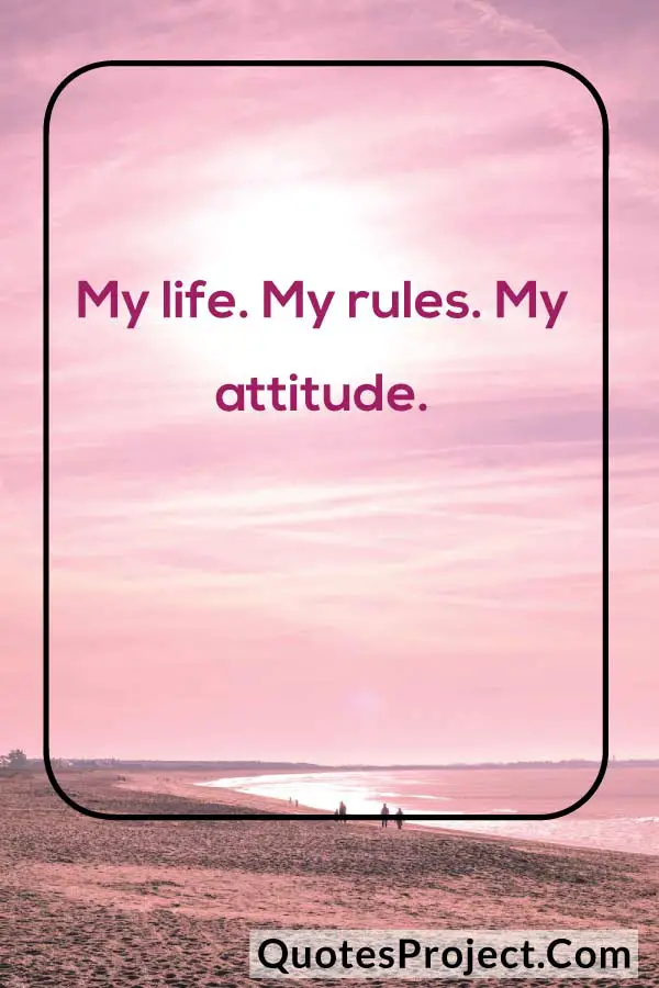 My life. My rules. My attitude. Attitude Captions