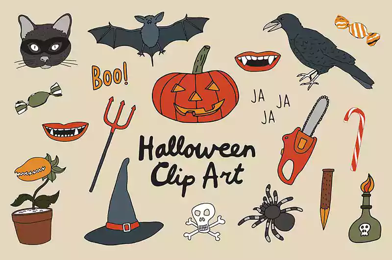 Halloween Clip Art Custom Designed Illustrations
