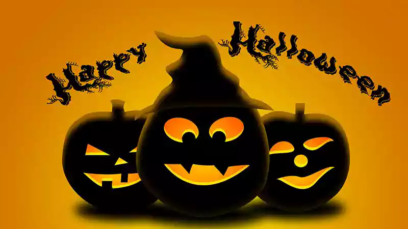 halloween image with ghost inside pumpkin