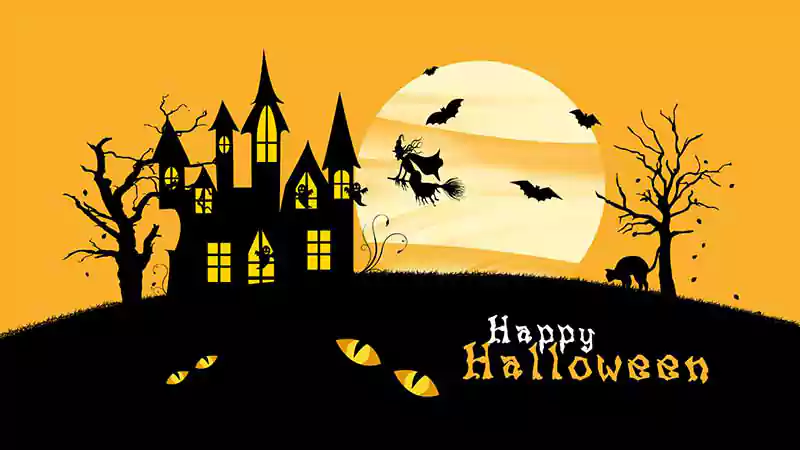 halloween image with bats and ghost