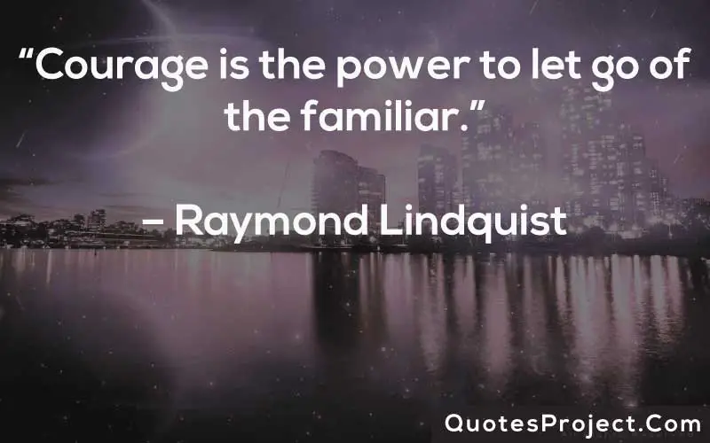 “Courage is the power to let go of the familiar.”– Raymond Lindquist
Life Lesson Quotes
