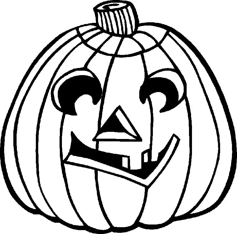 black and white funny pumpkin clipart