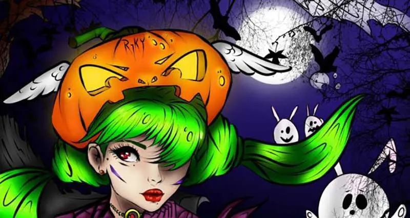 coloring halloween picture