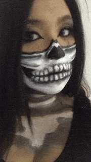 funny halloween scary makeup gif