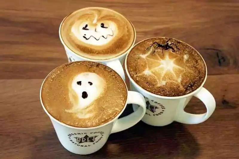 happy halloween coffee image