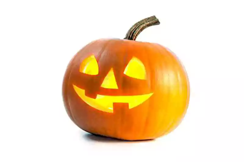 Halloween White Background with pumpkin