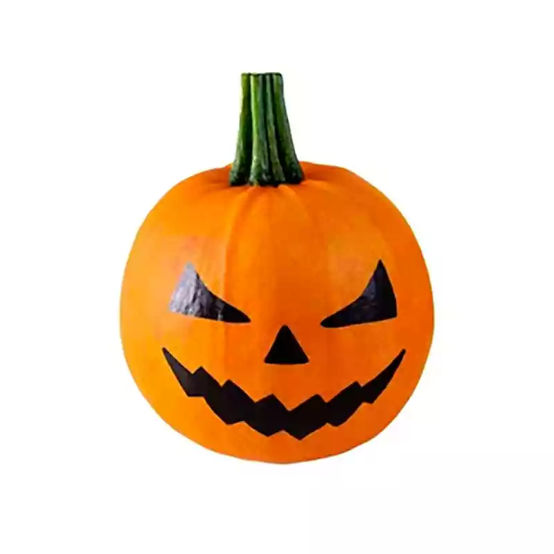 Halloween White Background with smiling pumpkin