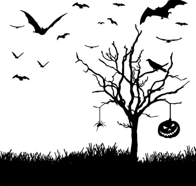 black and white halloween wallpaper