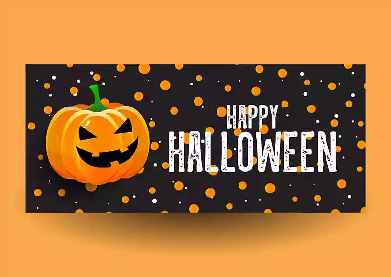 halloween banner design with pumpkin vector