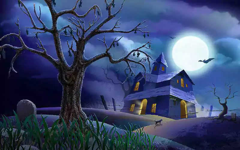 halloween night moon background