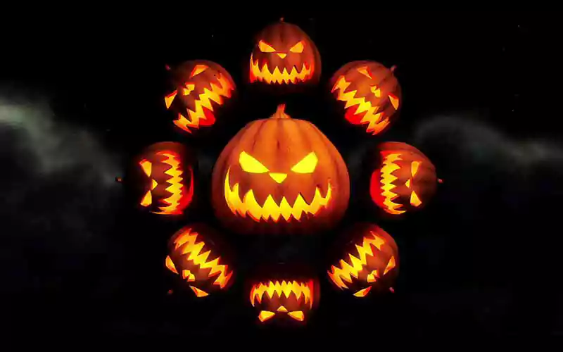 halloween pumpkin black background