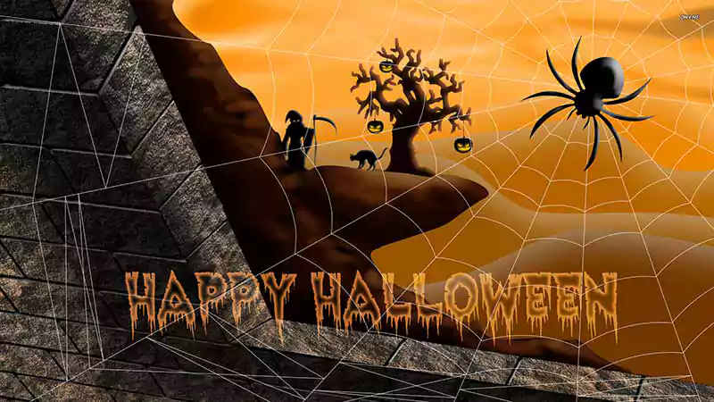 halloween wallpaper with spider