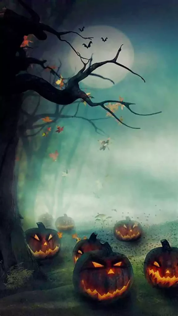 spooky halloween phone background