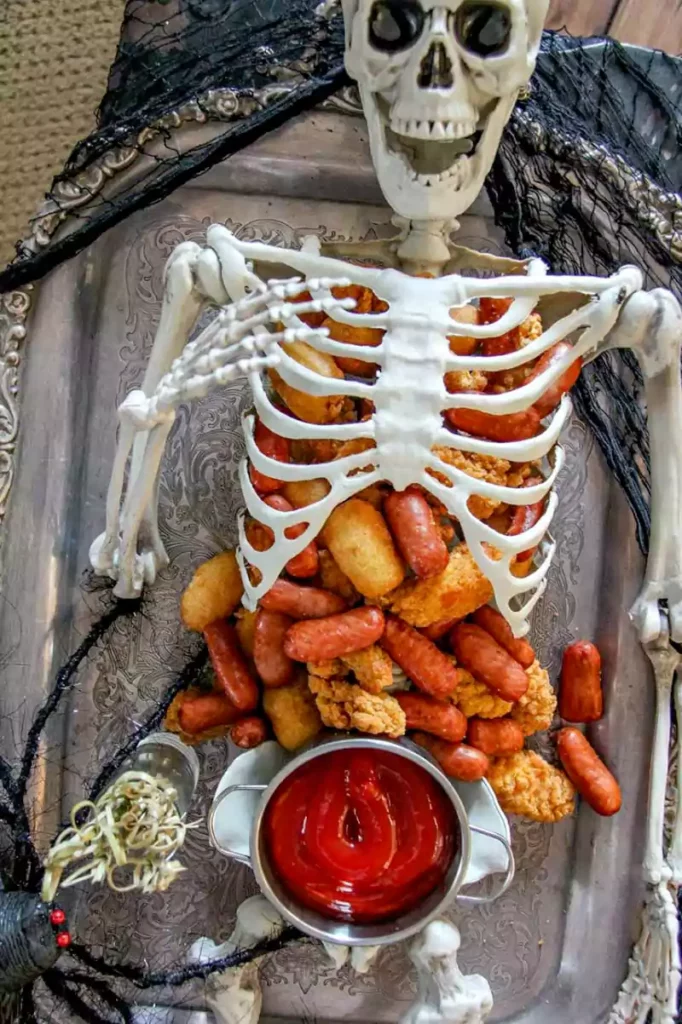 Halloween Skeleton Sausage and Cheese Platter Recipes