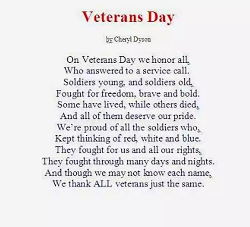 christian veterans day poems