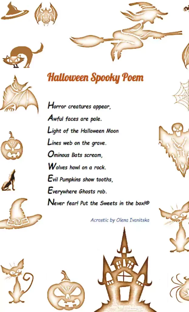 halloween poems for kindergarten