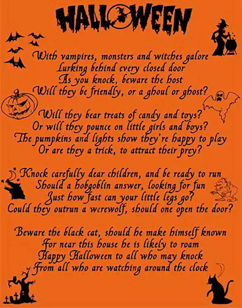 halloween poems for preschool