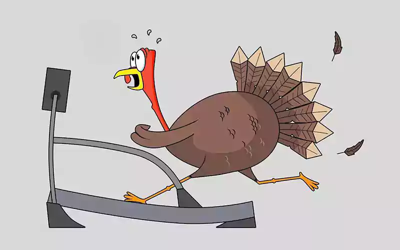 happy thanksgiving funny cartoon image with turkey