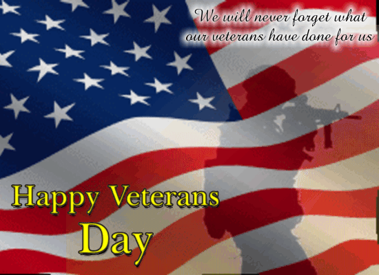 happy veterans day gif waving flag