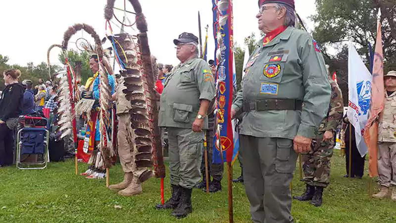 native american veterans day images with hawk