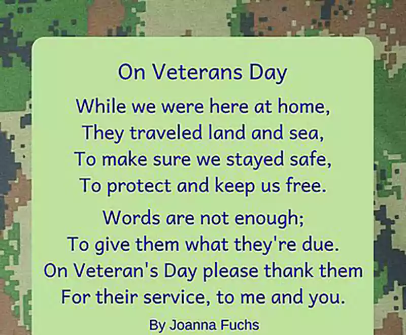 veterans day poems thank yous