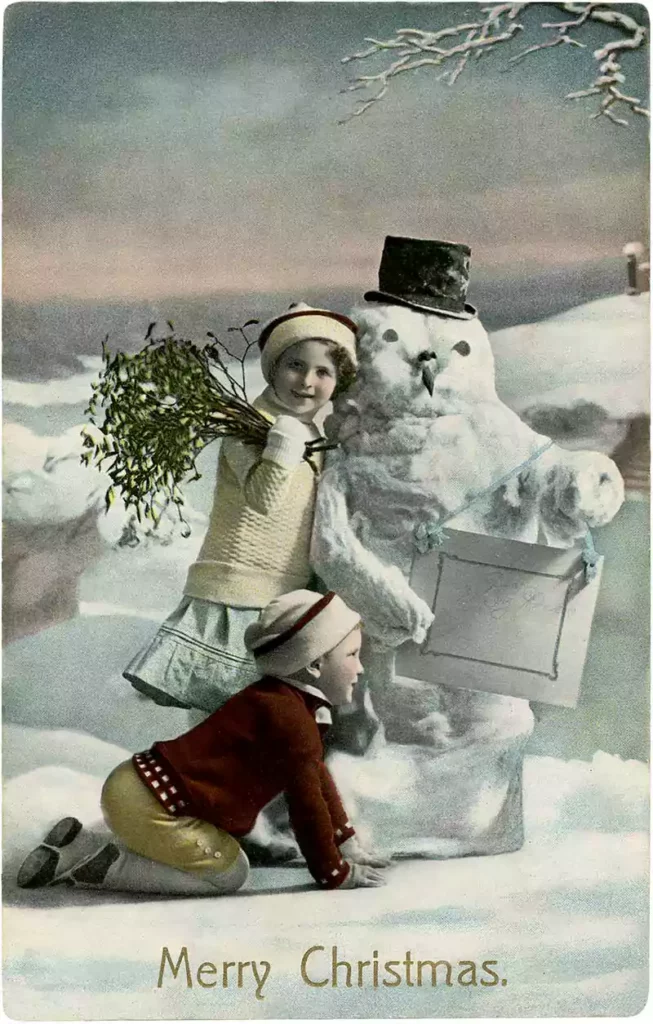 Vintage Christmas Snowman GraphicsFairy