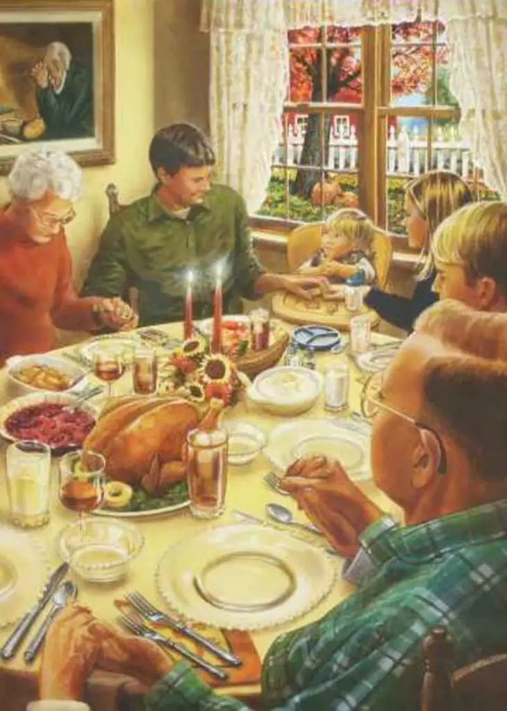 Vintage Thanksgiving Dinner Image