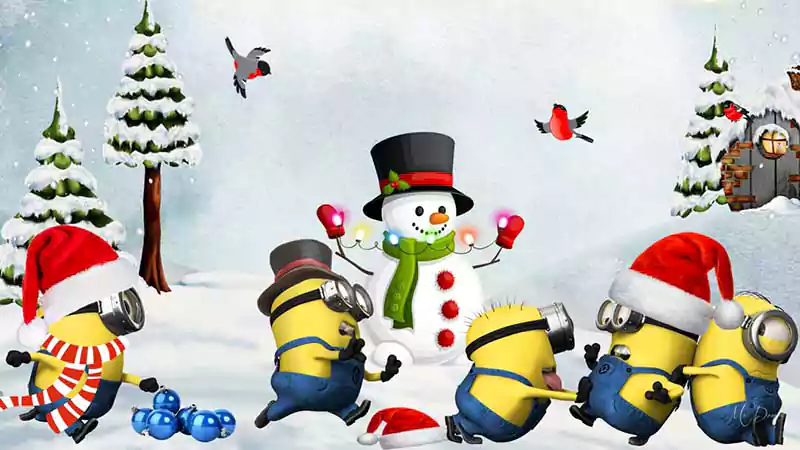 animated minions merry christmas images
