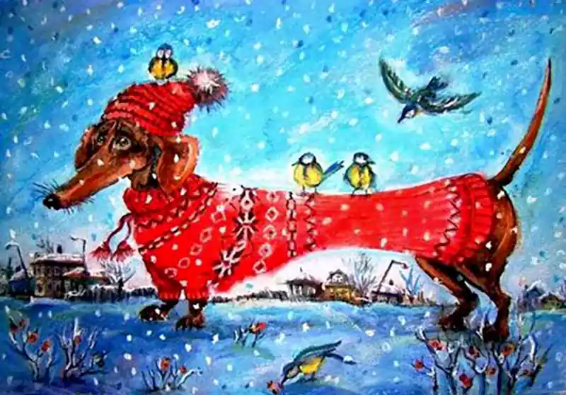 dachshund merry christmas image