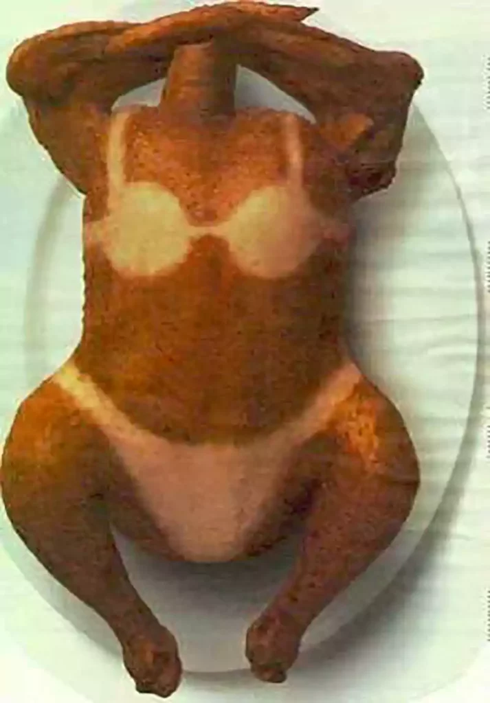 funny turkey image roasted