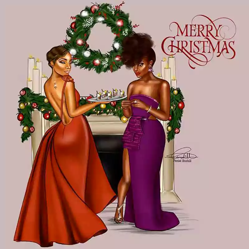 merry christmas black woman images