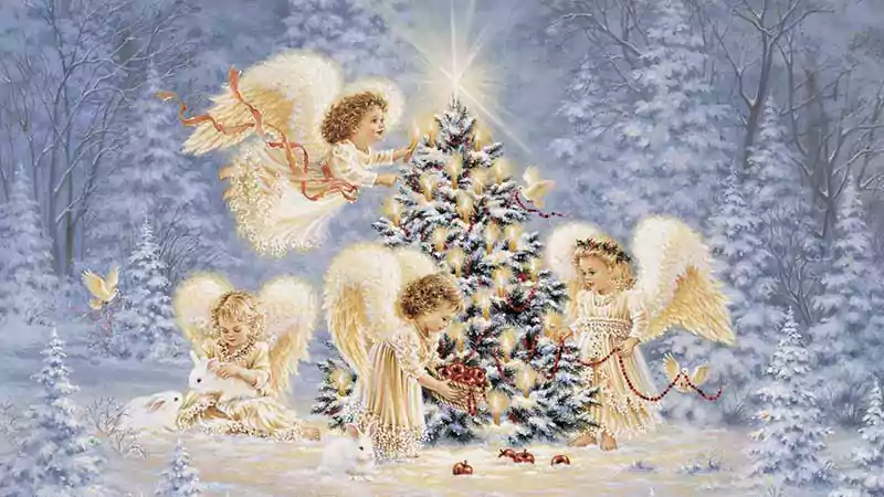 merry christmas image with angels