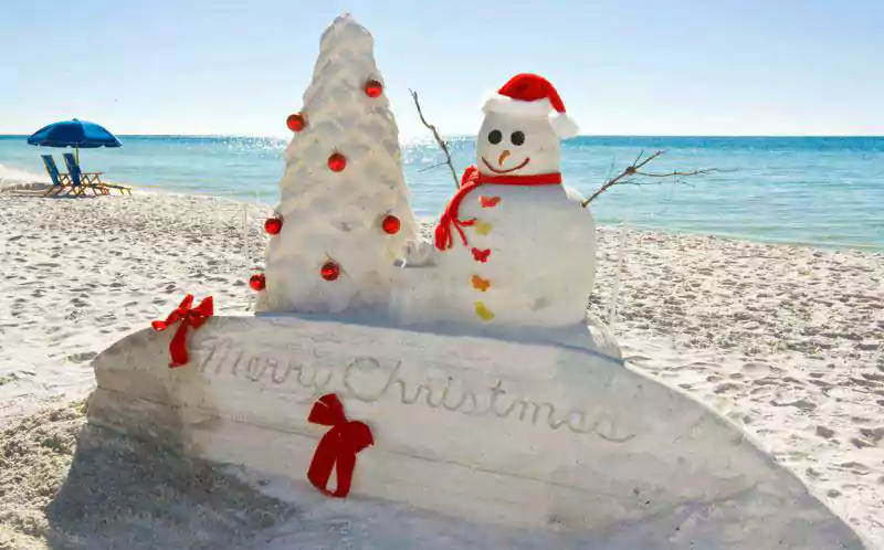 merry christmas images on the beach