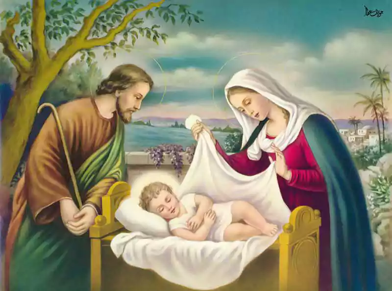 merry christmas with baby jesus image