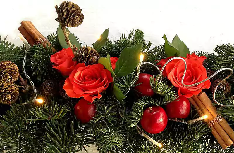 merry christmas with flowers images