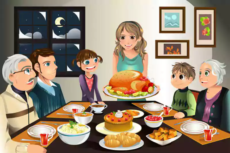thanksgiving meal cartoon images