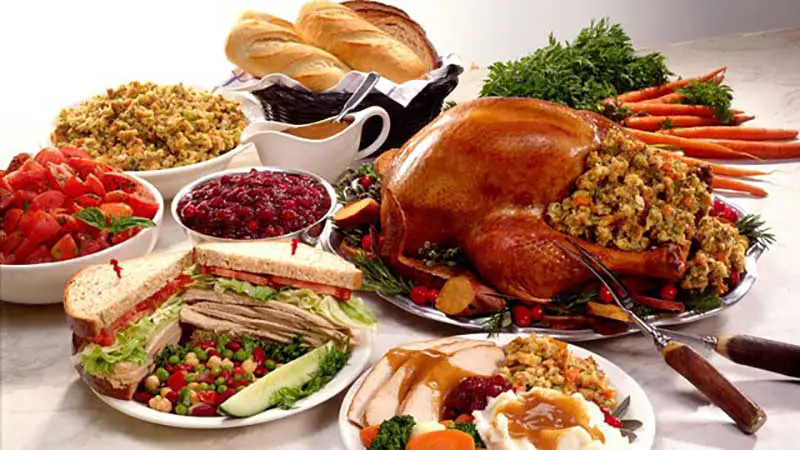 thanksgiving turkey dinner on the table