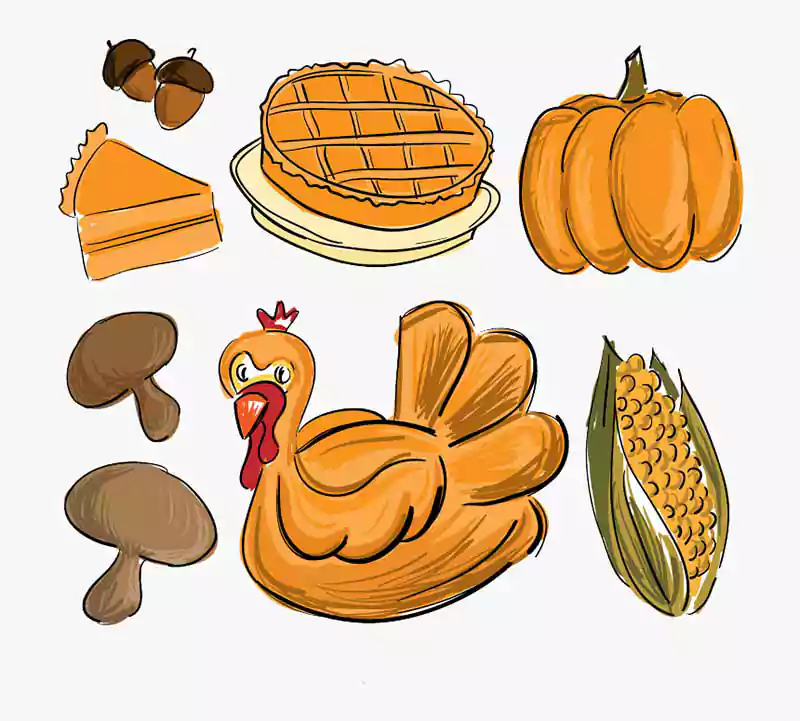 turkey pumpkin cheese thanksgiving drawing