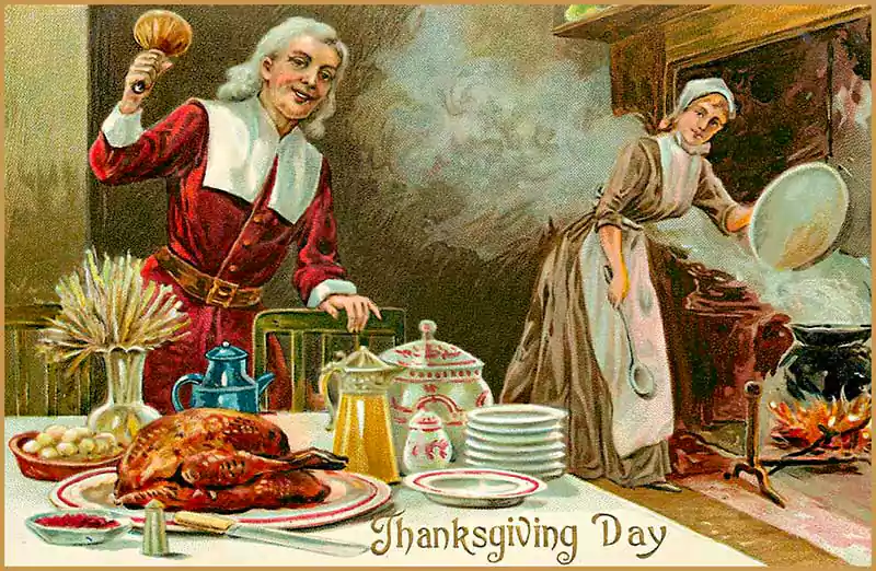 vintage thanksgiving dinner image