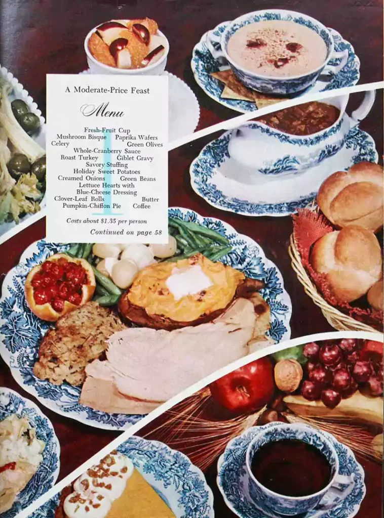 vintage thanksgiving dinner images