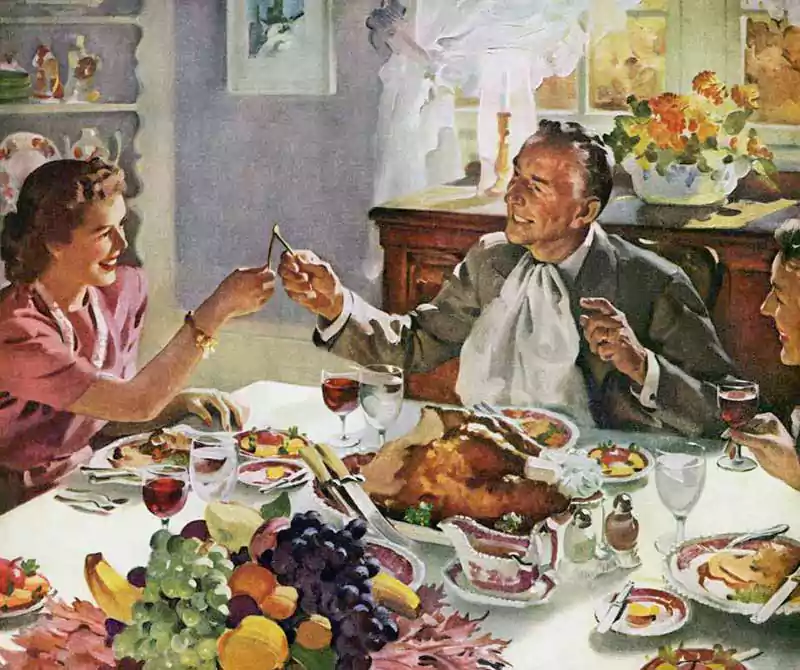 vintage thanksgiving dinner images free