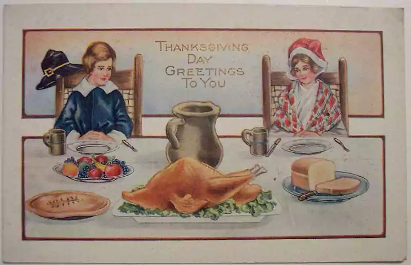 weird vintage thanksgiving images cowboy
