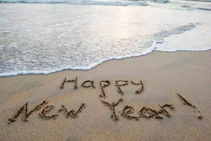Happy New Year Beach Image