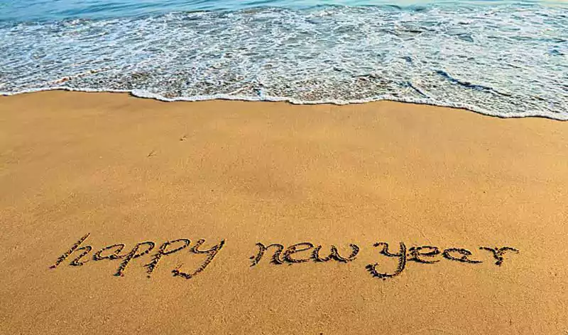 Happy New Year Beach Image