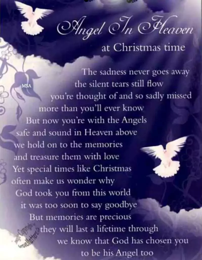 Merry Christmas in Heaven Quotes Sayings