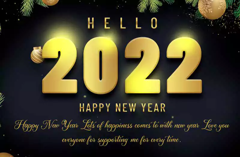 New Year Card With Messages Wishes