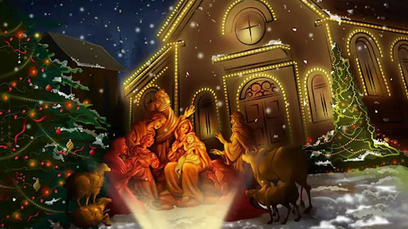 Religious Merry Christmas Wallpaper