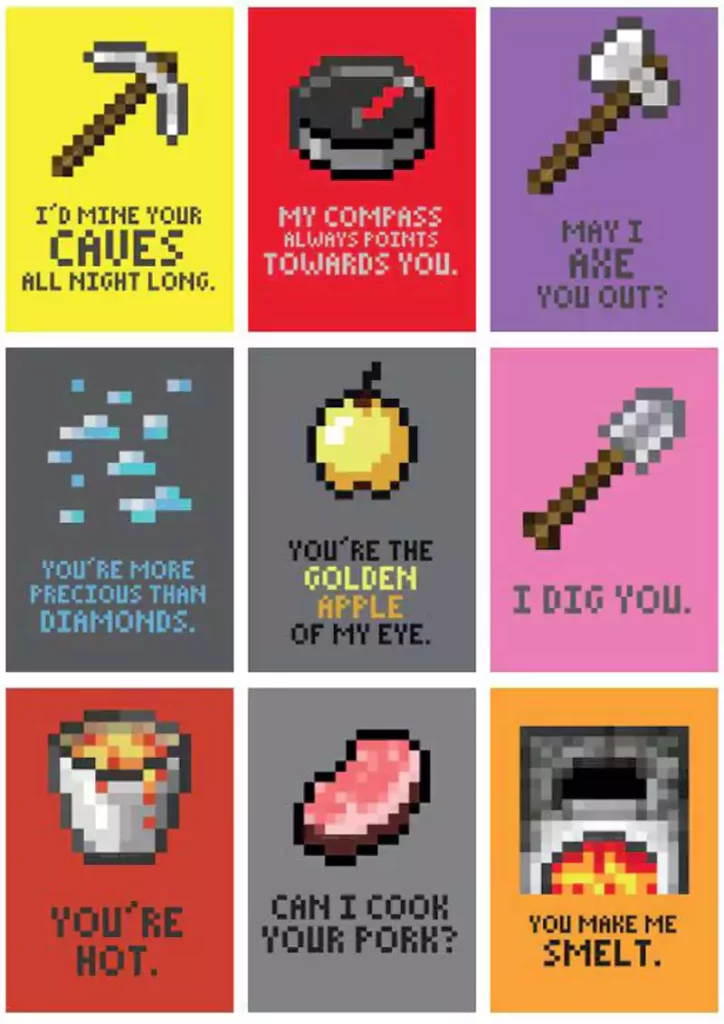 Minecraft Valentines Day Card